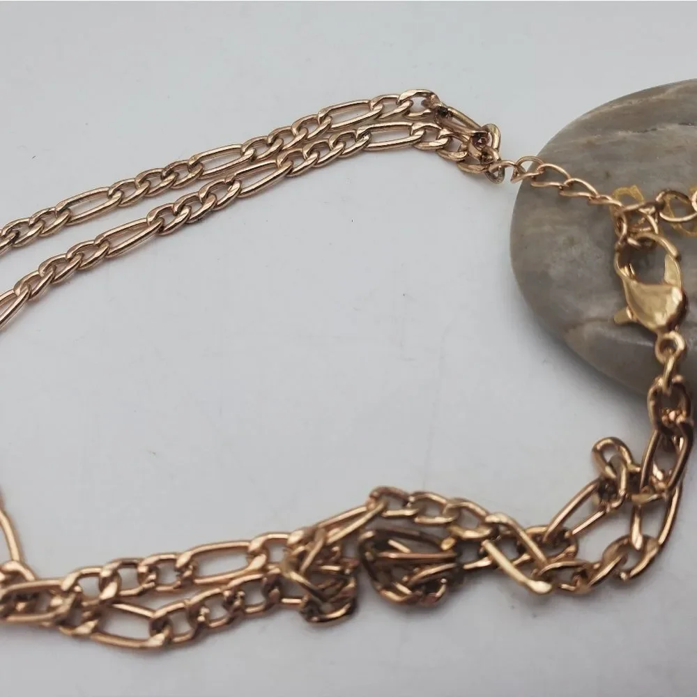 ‎Double gold toned chain anklet